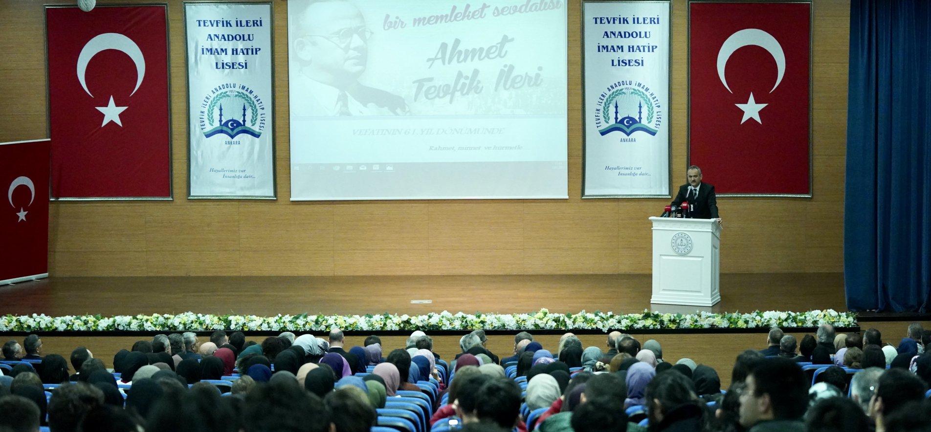 FORMER MINISTER OF NATIONAL EDUCATION TEVFİK İLERİ COMMEMORATED ON HIS 61ST DEATH ANNIVERSARY