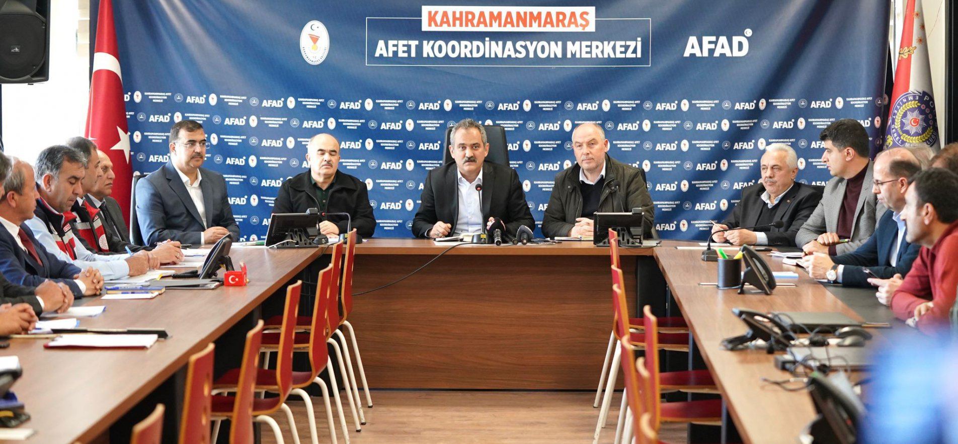 MINISTER ÖZER ATTENDS THE DISASTER COORDINATION MEETING IN KAHRAMANMARAŞ